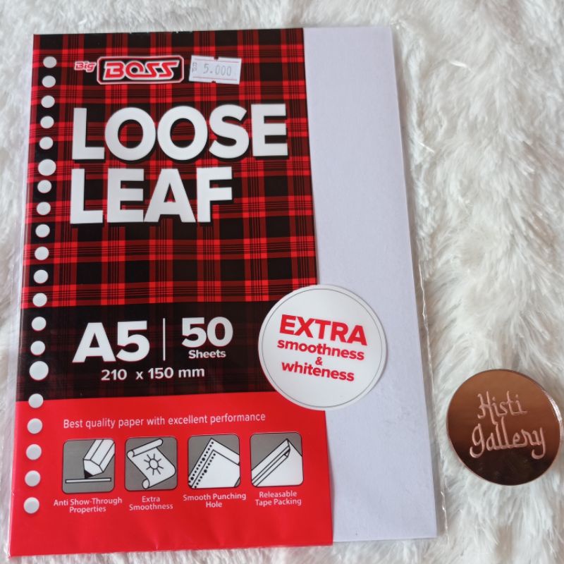

Big Boss Loose Leaf A5 Polos 50 Lembar / Kertas Binder