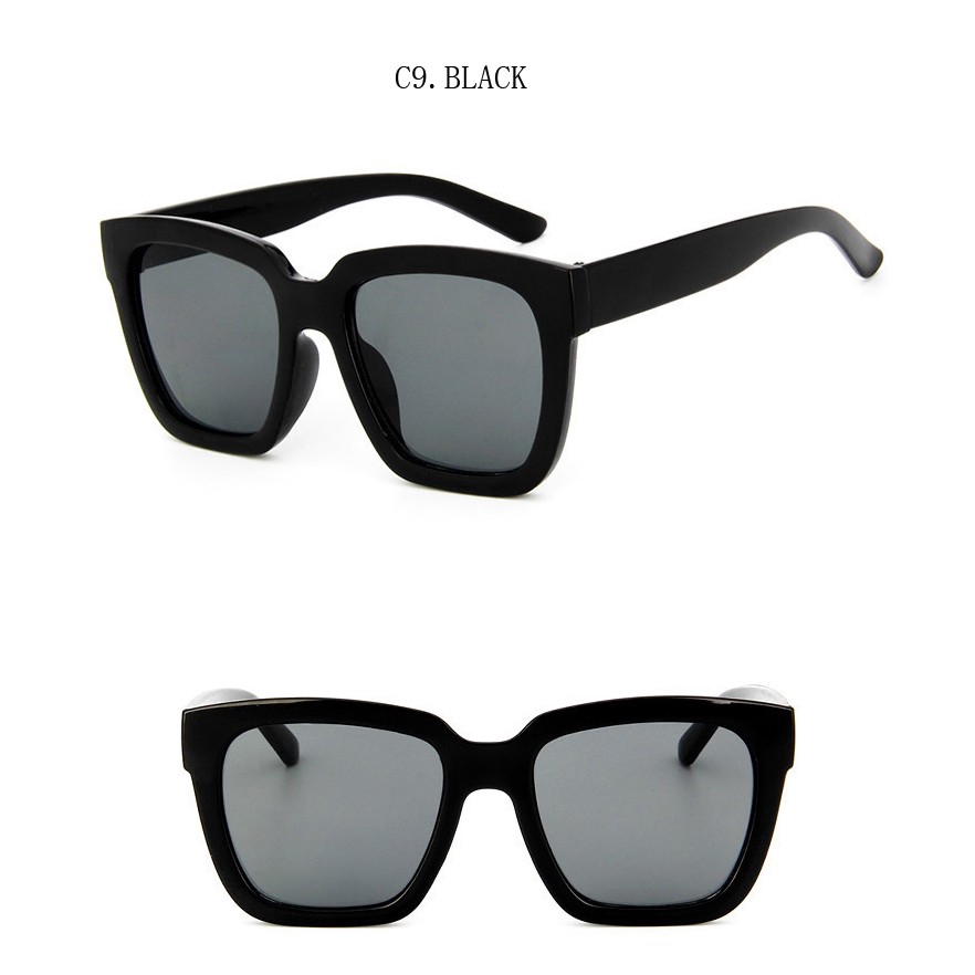 (YUZHU) Ulzzang Korea Style Sunglasses Wanita / Pria Merek Fashion Desainer Kacamata Bingkai Besar Anti UA400