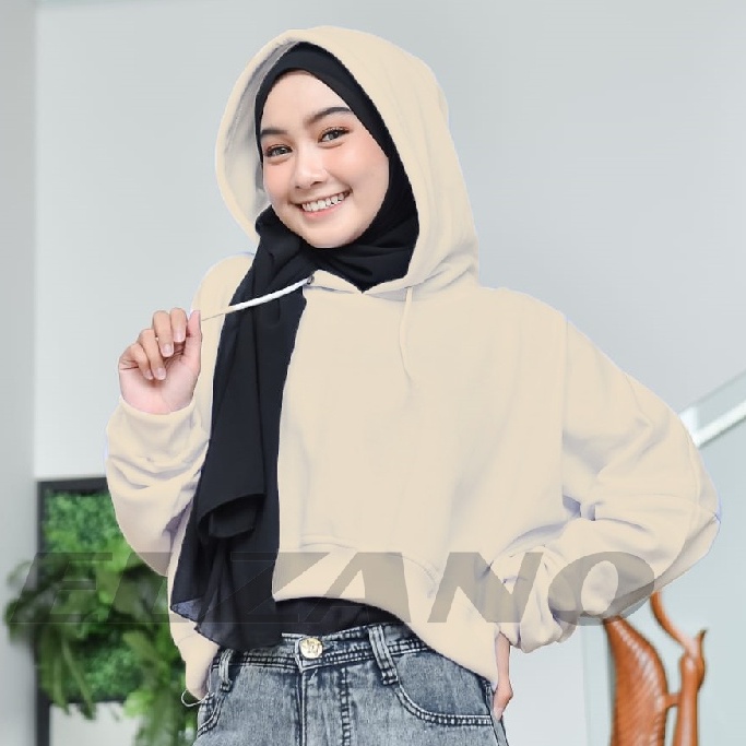 Oversize Crop Hoodie - Hoodie Oversize Wanita Kekinian