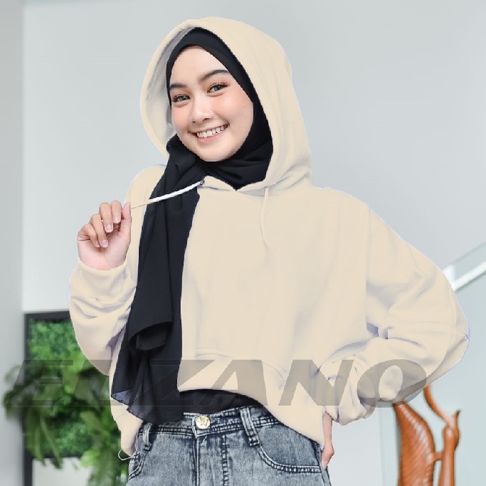 Oversize Crop Hoodie - Hoodie Oversize Wanita Kekinian