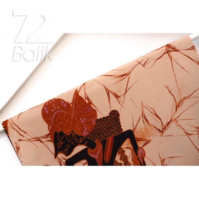 KAIN BATIK PREMIUM Bahan Katun Motif Wayang Warna Putih Tulang Krem Cream Orange 726143 Cap 72 Jarik Jarit Samping Kebat Panjang Batik Katun Modern Premium Bahan Seragam Batik Pernikahan Kantor Keluarga Murah Kamen Jadi Batik Bali Lembaran