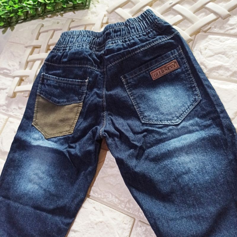 CELANA JEANS RIPED BORDIR SEPATU STIK BALIK 1-6 TAHUN