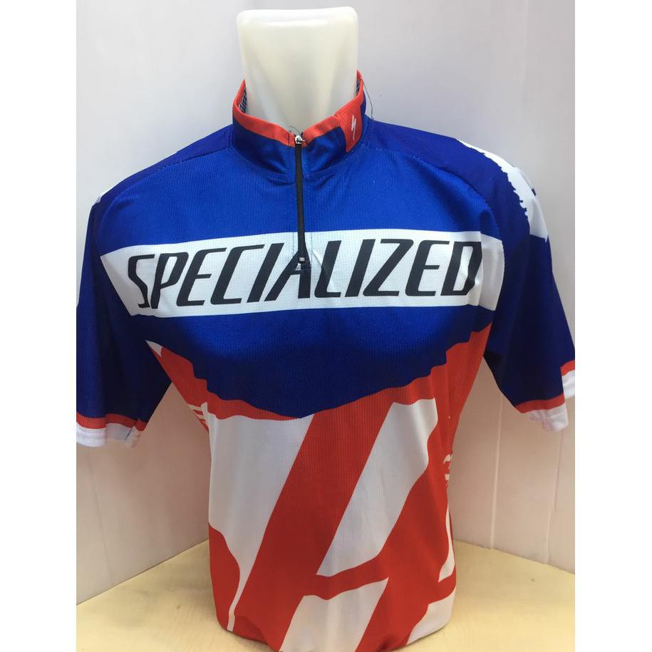 baju kaos balap sepeda -kaos balap sepeda  specialized biru merah pendek -gallspt