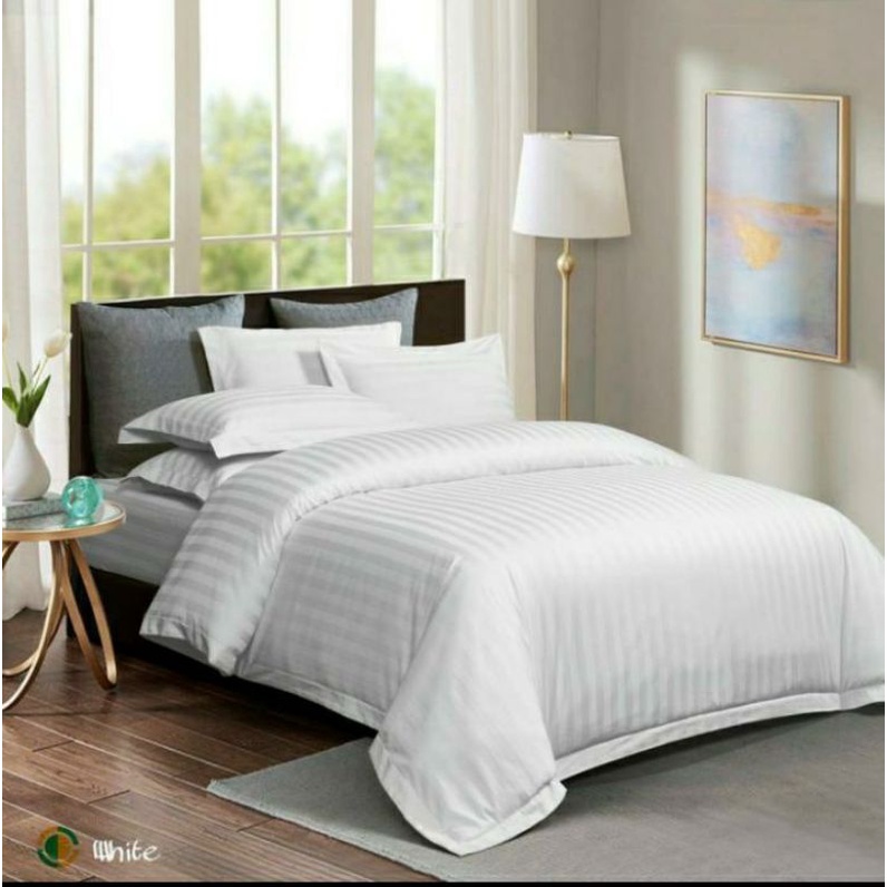 SPREI HOTEL BAHAN COTTON PREMIUM  DOBBY TC²⁵⁰ SPREI ORIGINAL HOTEL BERBINTANG UKURAN 140X200