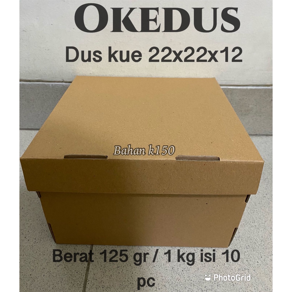 

dus kue 22x22x12 die cut box murah