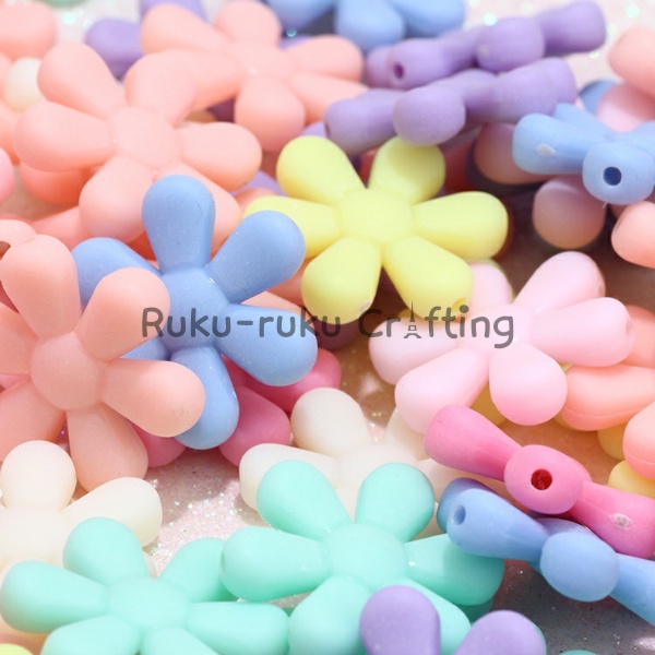 (15 Pcs) Manik Mote Bunga Pastel Bunga Daisy