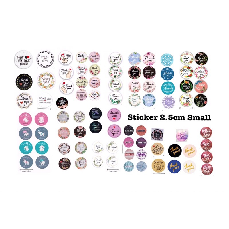 

1pcs Sticker label Thankyou Murah Random/Sticker Random small big Size/ Tempelan Toples botol parcel