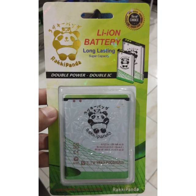 Baterai Batre Double Power Xiaomi Redmi Note2/Note 2 Rakki Panda BM 45