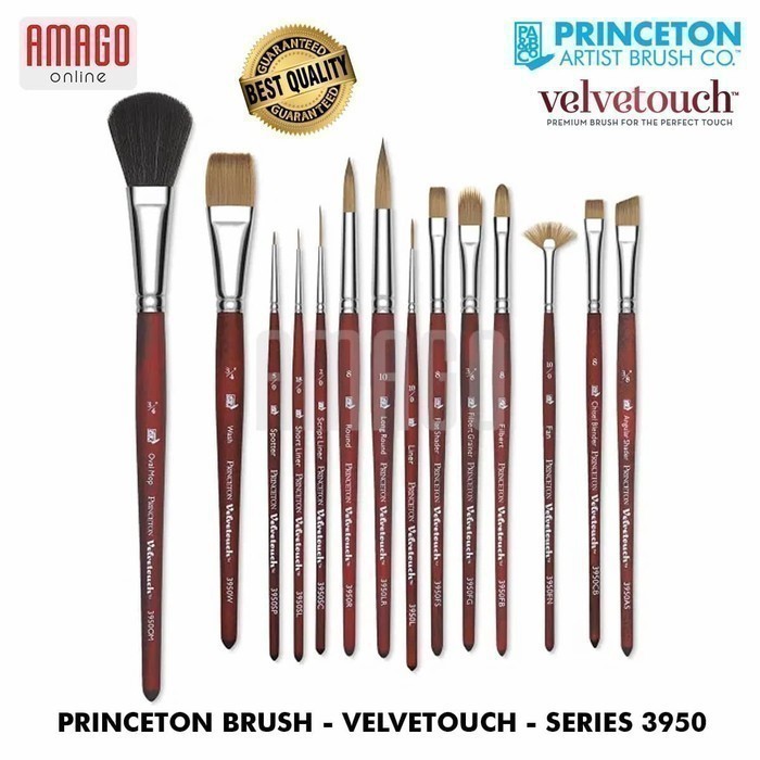 Kuas Lukis PRINCETON Velvetouch Series 3950 Brush - Synthetic - Round