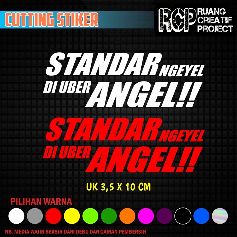 cutting stiker STANDAR NGEYEL DIUBER ANGEL stiker custome