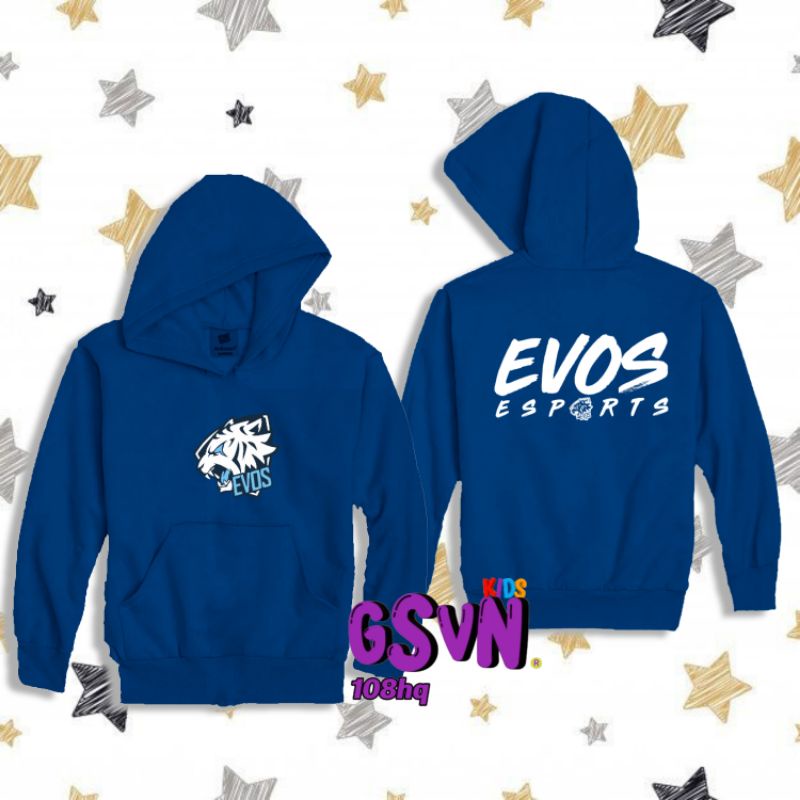 Jaket Anak - Hoodie Zipper Evos Esports Game Mobile Terbaru Logo Murah Keren Baju Sweater Kids Swete