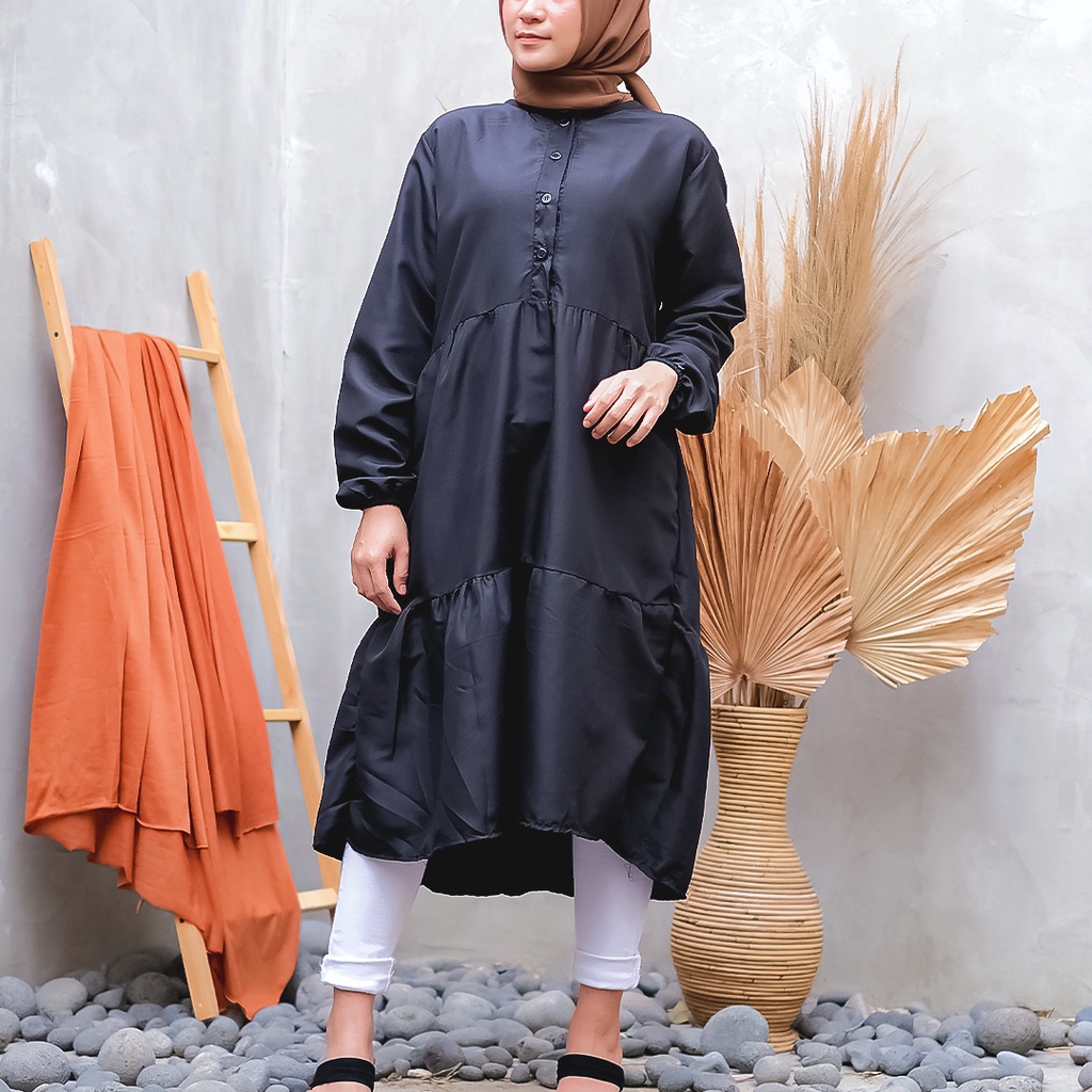 Tq88indonesia Fashion Tunik Rempel Wanita Terbaru / Wiza Tunik / Baju Luaran Muslim Wanita / Tunik Kekinian / Ootd