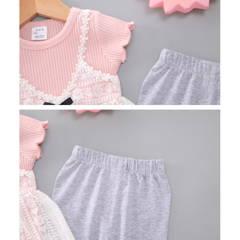 acadia.kids 1 Setelan Anak Perempuan JAMIE Kaos Lengan Pendek Luaran Renda dan Legging Panjang Import terbaru termurah bestseller bestselling berenda rajut favorit musim panas casual sehari-hari baju anak lucu summer dropshipper dropship reseller-6