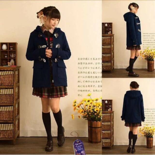 HP41382 Japan Student Coat (Navy) jaket jepang anime seragam hoodie game sekolah