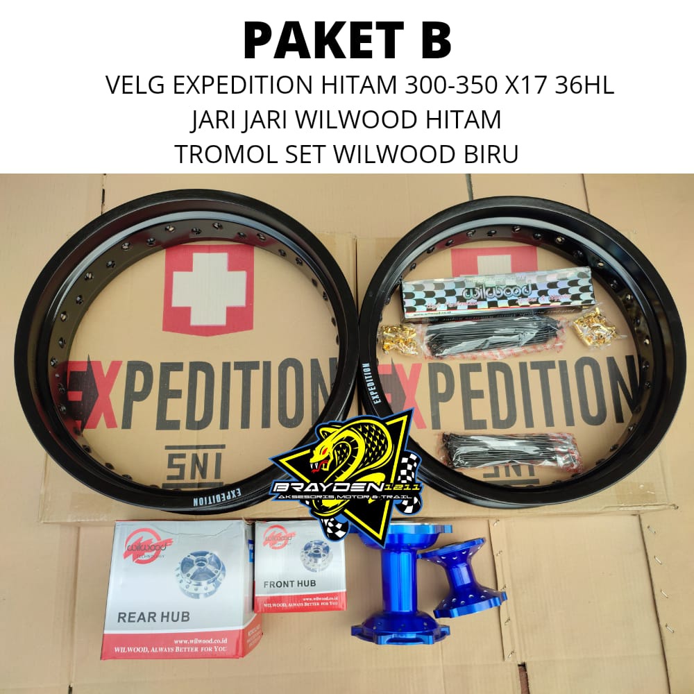 Paket Wheelset Velg Supermoto Super Moto Yamaha WR WR155 Paketan Velg WR 155R Sepaket Pelek YAMAHA SuperMoto Velg Pelek 1 SET Paket