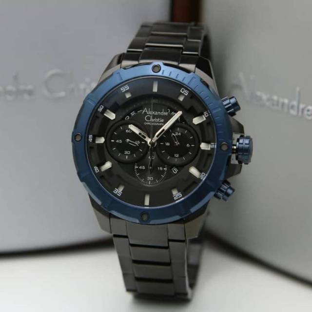 JAM TANGAN PRIA ALEXANDRE CRISTIE AC 6529 BLACK BLUE