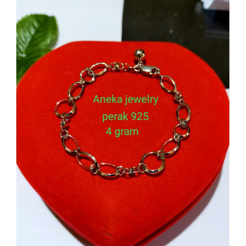 Gelang Holo 3 in 1, Perak 925, Sepuh emas putih