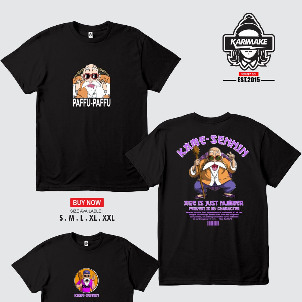 KARIMAKE Kaos Baju T Shirt Distro Unisex Gambar DRAGON BALL MUTENROSHI PAFFU-PAFFU MESUM Kaos Anime