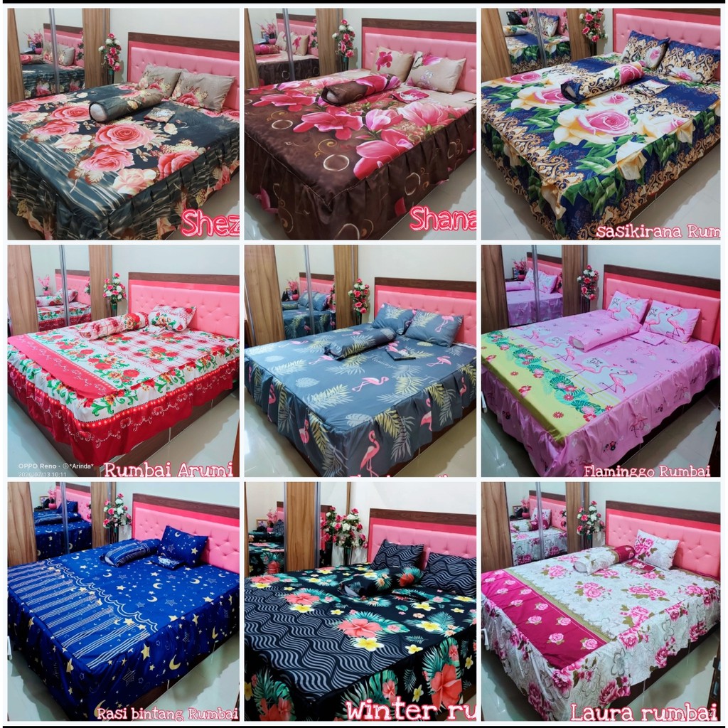 SPREI RUMBAI UK 180 X 200 &amp; SPREI RUMBAI UK 160 X 200