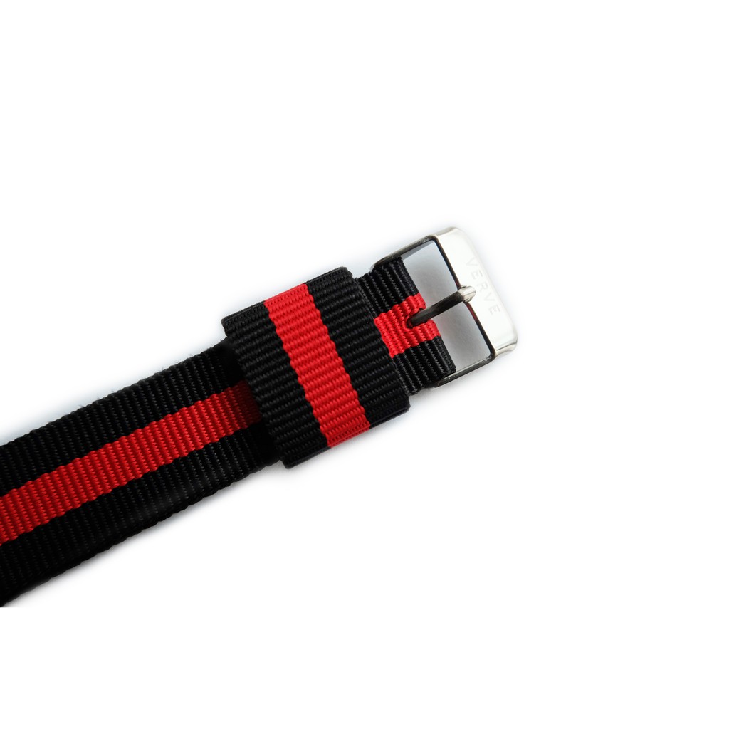 VERVE Watch Tali Jam Tangan - Nato Nylon Strap - Black Red