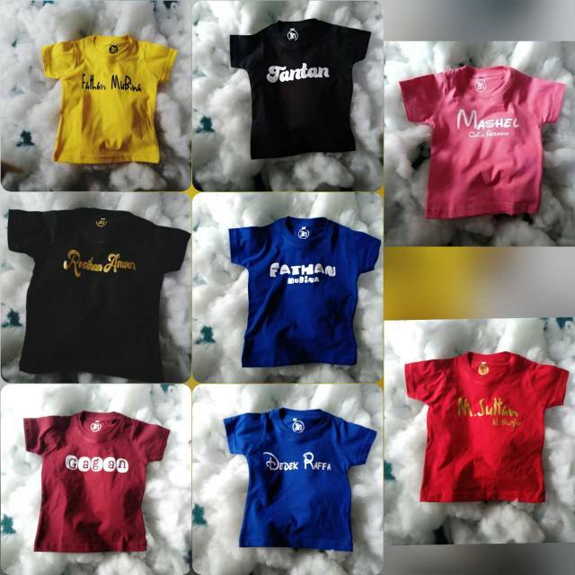 Kaos nama anak combed 30s,kaos untuk anak anak