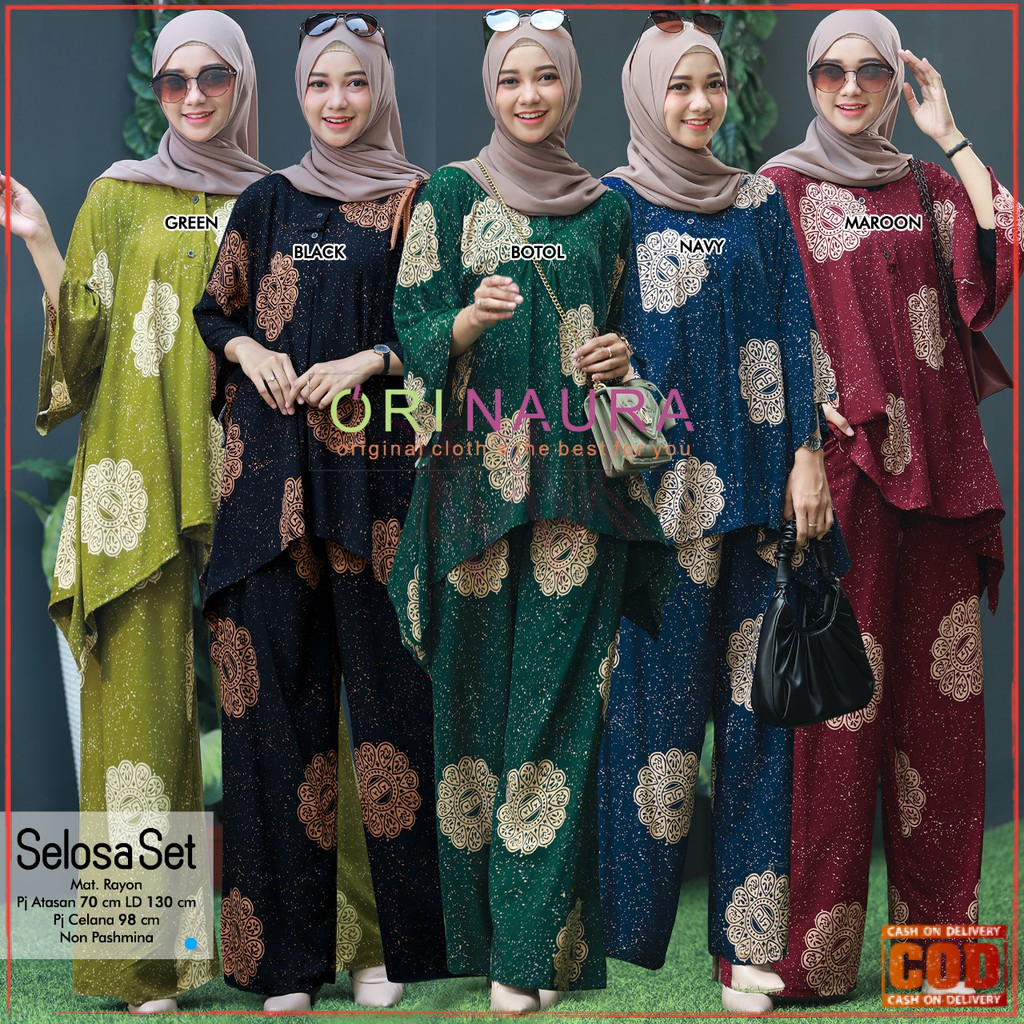 Baju Set Jumbo Wanita Muslim Setelan Ld 120 Terbaru 2021 - Baju Setelan One Set Jumbo Size XXXL BWK