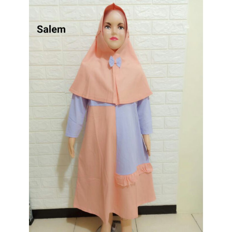 gamis anak perempuan set hijab ids 63