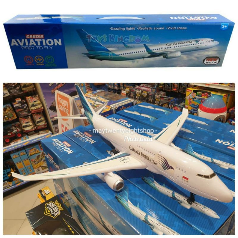 Toys Kingdom Cruzer Aviation First To Fly Big Plane Light Sound / Pesawat Garuda Besar Nyala Suara