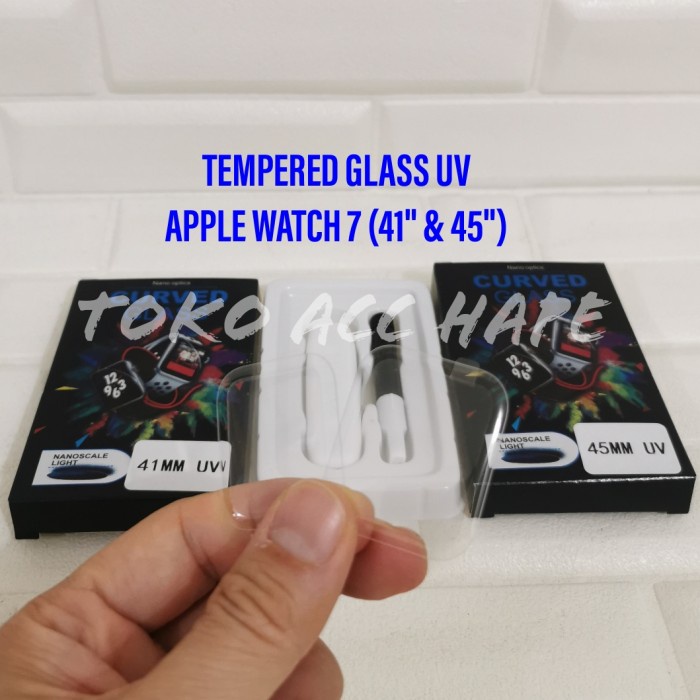 TEMPERED UV GLASS APPLE WATCH 7 SERIES (41 &amp; 45 MM) KACA BENING/CLEAR