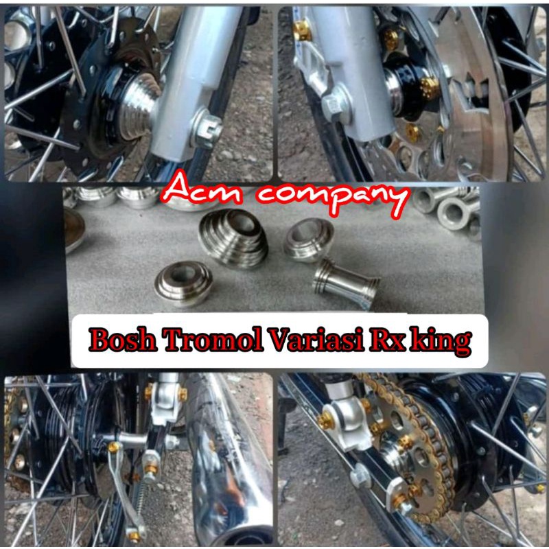 Fulset Bosh Bos Boshing Roda Tromol Variasi Chrome Buat Rx king - Depan Belakang Rxking-1