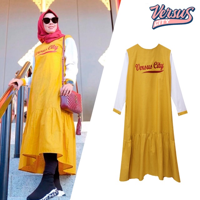 Versus City Midi Dress Tuffle Mustard