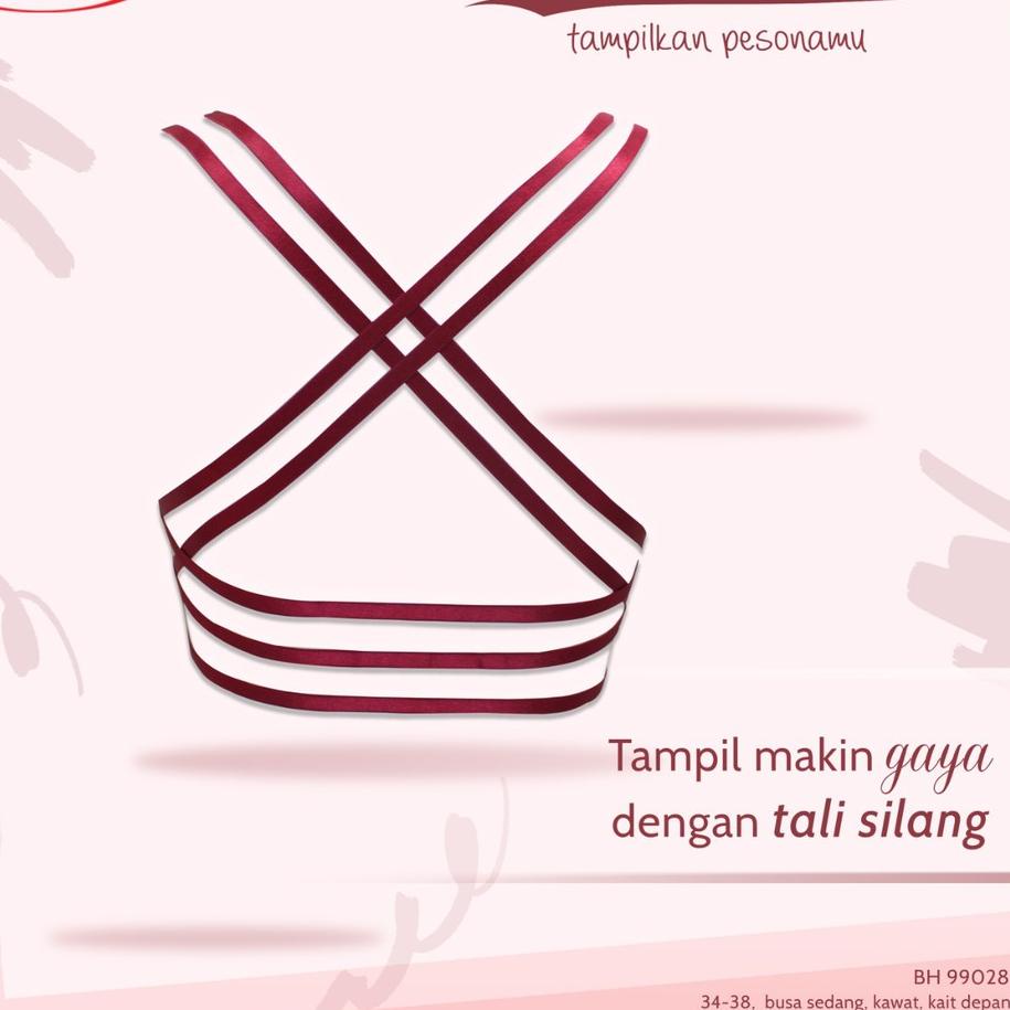 Limited Stock|SQ27|Sorex Fashion Bra Pesta Tali Double X Kait Depan Busa Sedang Kawat Setara Cup B B