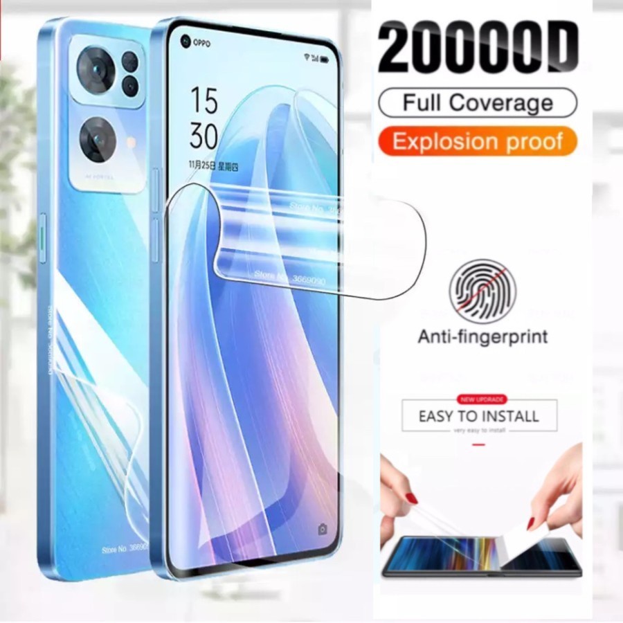 OPPO RENO 7 5G OPPO RENO 7Z 5G ANTI GORES BENING FULLSET DEPAN DAN BELAKANG SCREEN GUARD JELL DAN PELINDUNG BELAKANG SKIN GARSKIN ANTI JAMUR FULL BODY