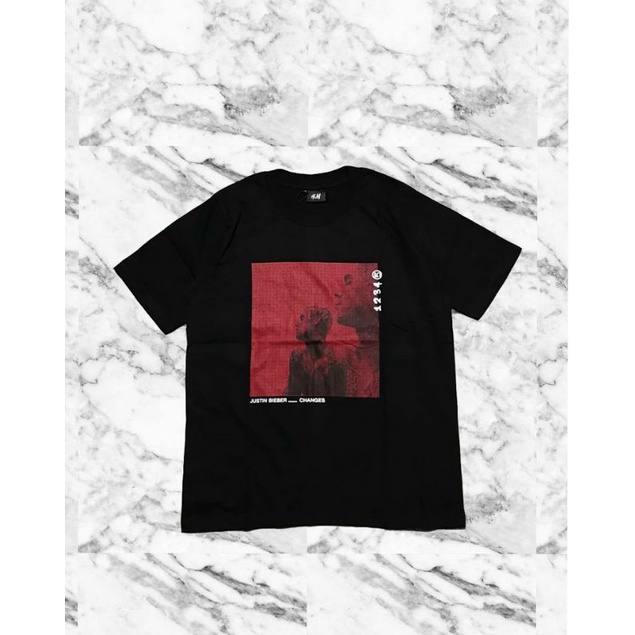 KAOS T SHIRT HNM H&M JUSTIN BIEBER PAKAIAN PRIA WANITA MURAH BAJU UNISAX JUSTIN BIEBER PREMIUN TEE