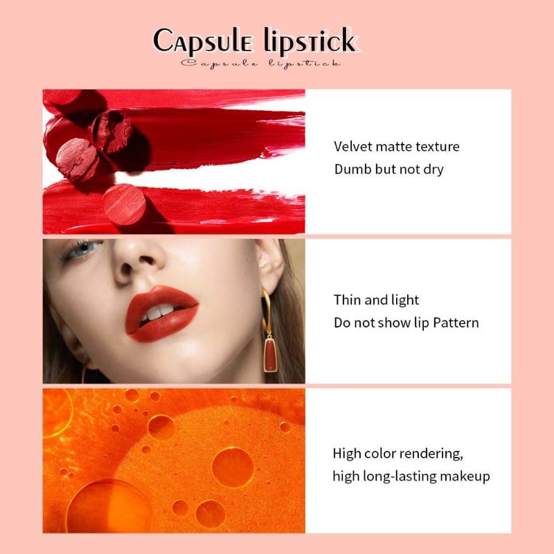 Medan Termurah capsule mini Velvet matte tahan lama waterproof lipstik saniye lipstick bibir