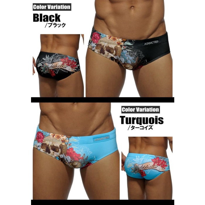 MENS SKULL PRINT AD BIKINI SWIMWEAR CELANA DALAM PRIA / CELANA DALAM PRIA DEWASA / CD BOXER ADS082 O