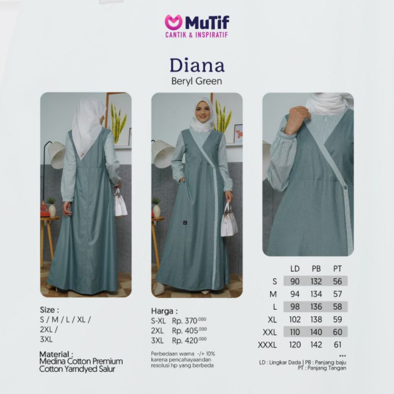 GAMIS MUTIF DIANA BERYL GREEN