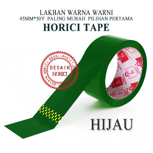 ISOLASI HORICI TAPE Perekat Murah Super Kuat /45mmx50Y LAKBAN Plastik WARNA-WARNI