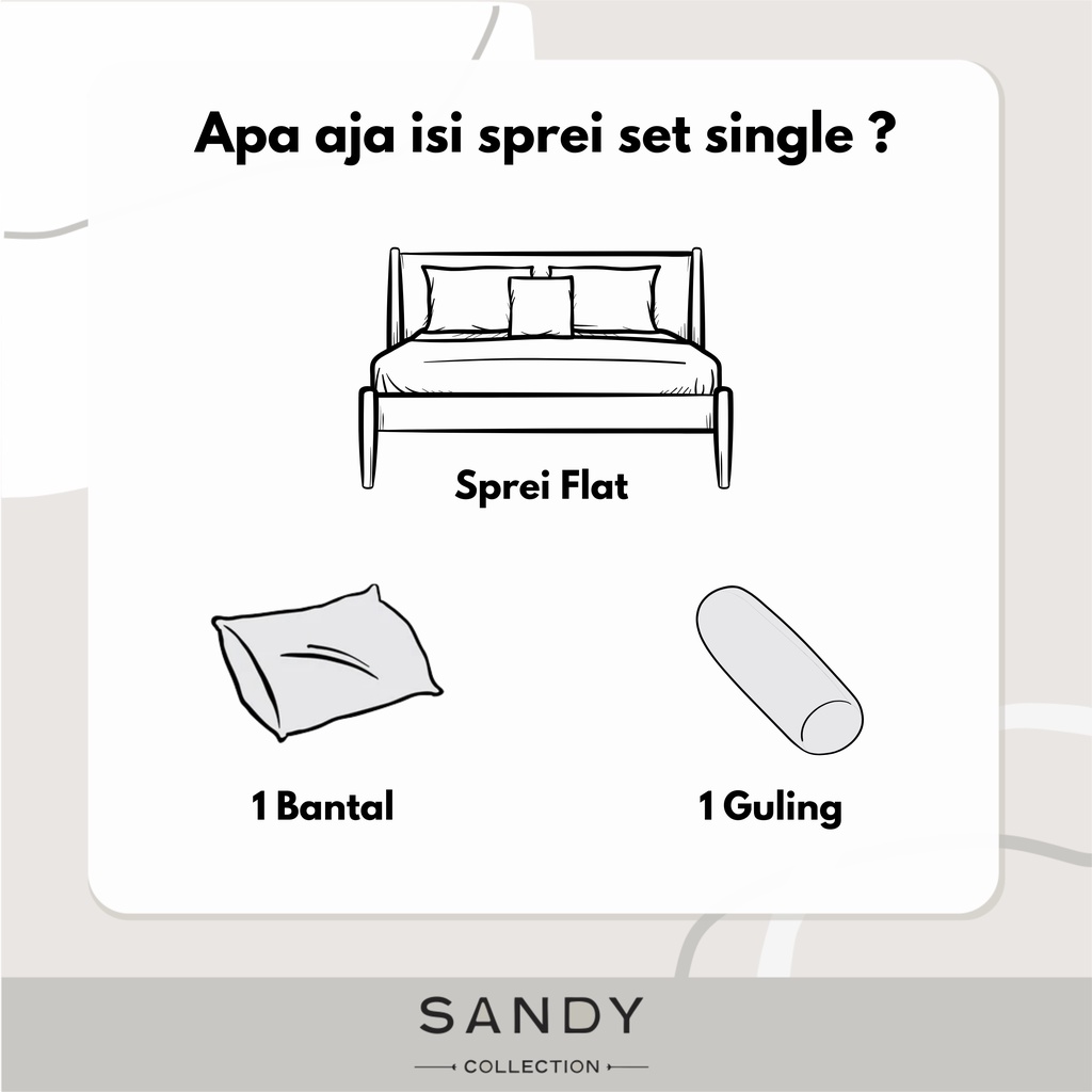 Sprei Set Extra Single 90 Motif Minimalis Teen Series Sandy Collection