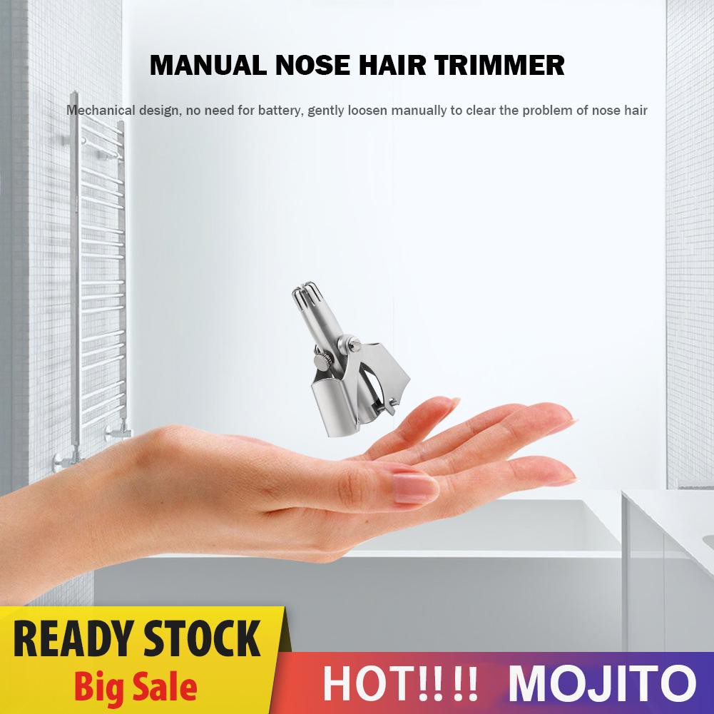 Mojito Alat Cukur Bulu Hidung / Telinga Manual Bahan Stainless Steel Dapat Dicuci