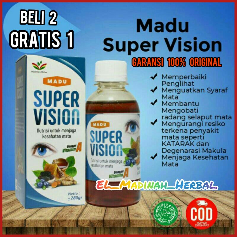 Obat Herbal Mata Minus Mujarab Madu Super Vision 100% Original Asli / Madu Fresh Vision