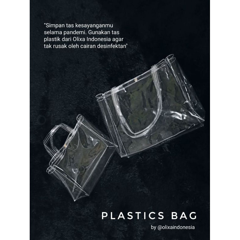 tas transparan plastik tote bag bening Olixa