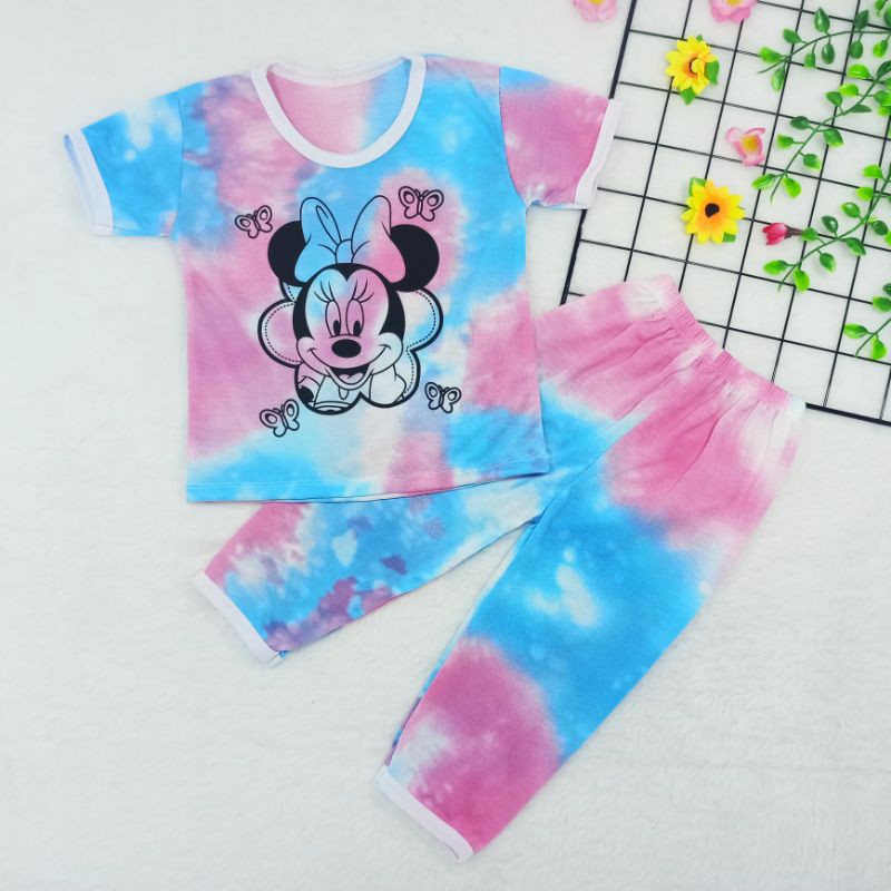 [Ss-8028] Pakaian Anak size 0-3tahun Model Chupa Chups, Baju Tye Dye, Baju Kekinian, Setelan Anak