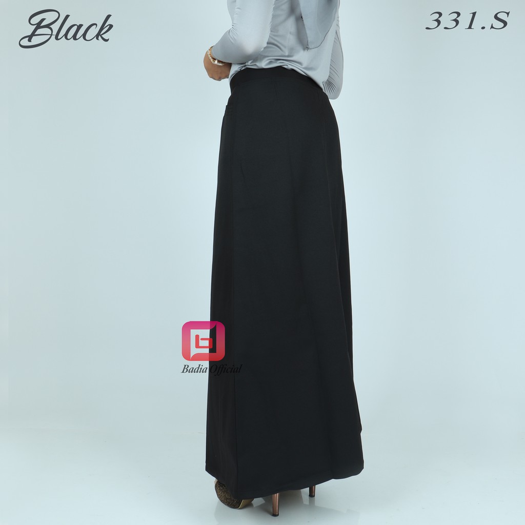 rok A line pinggang karet panjang bahan semiwool korean gracella sedikit stretch formal kerja kantor jumbo wanita premium