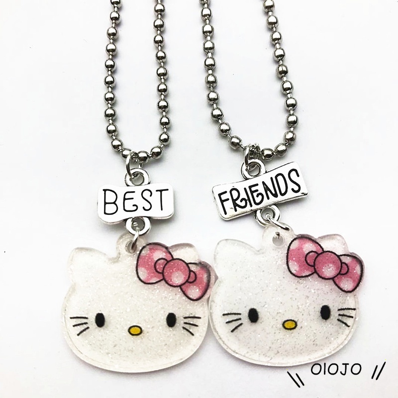 【COD】Lucu Hello Kitty Buddy Pendant Baru Gadis Hati Kalung Versi Korea Aksesoris Populer