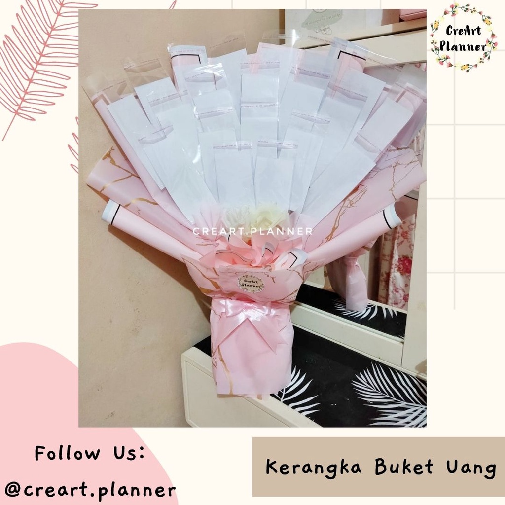Kerangka Buket Uang.Money Buket.Money Bouquet.Bunga Uang. Mahar.Bucket Wisuda.Lamaran.Kado Ulang Tah