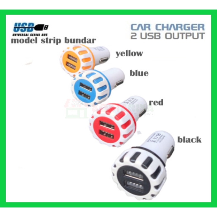 Charger Mobil Colokan Mobil Adaptor dengan Dual 18W Power Dual Slot 12v 24v