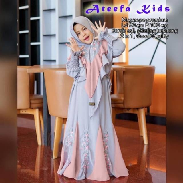  Baju Muslim Anak Tanggung  Abg Jumbo Umur 9 12 Tahun Little 