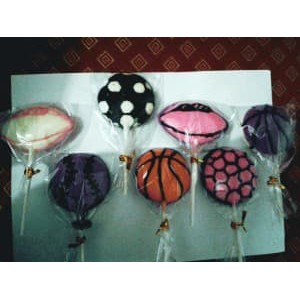 

cokelat lolipop praline motif bola