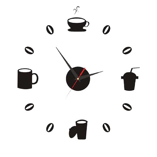 (BISA COD) Jam Dinding Coffe Tempel DIY Analog 3D Jam Aesthetic Besar Tembok Manual Clock Modern Silent Sweeping Movement Quartz